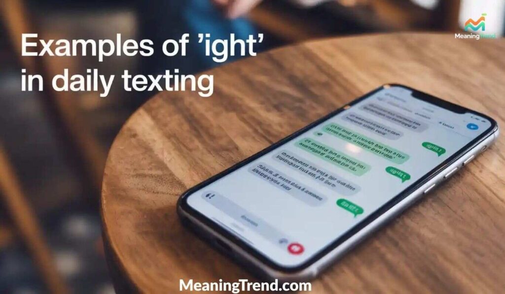 Examples of 'Ight' in Daily Texting